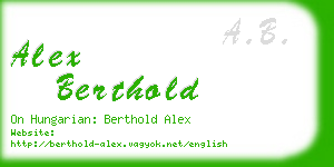 alex berthold business card